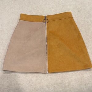 Zara Tan and Gold Mini Skirt